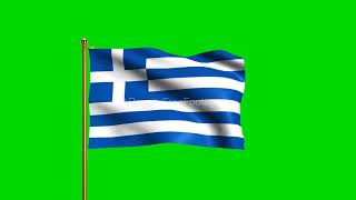 Greece National Flag | World Countries Flag Series | Green Screen Flag | Royalty Free Footages