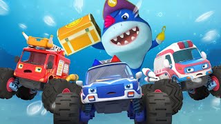 Download lagu Shark and Police Truck Song | Monster Cars | Nursery Rhymes & Kids Song | BabyBus - Cars World mp3