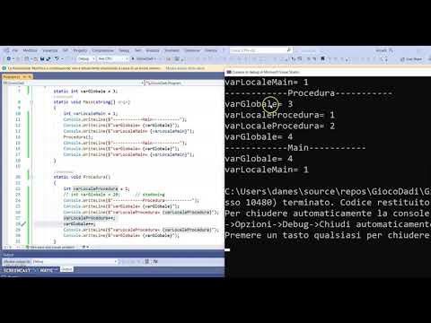 C# 6. Variabili locali e globali