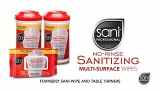 Product video: Sani Professional No-Rinse Sanitizing Multi-Surface Wipes, Softpack - M30472