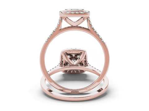 10k Rose Gold TDW 1/2ct Diamond Halo Engagement Ring (H-I, I1-I2)