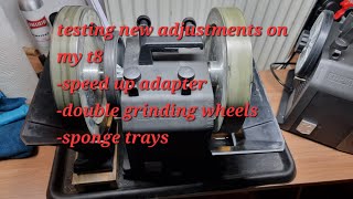 Tests weiterer Mods Tormek T8, doppelseitig Schleifräder, Speedadapter, Schwämme zum befeuchten etc.