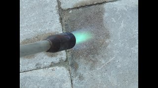 Weed Torch Gets Rid of Oil Stains On Cement Like Magic