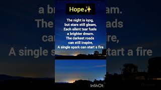 Hope 🌱#poetry #poetrylovers #poem #literature #hope #faith #motivation #inspiration #lifelessons
