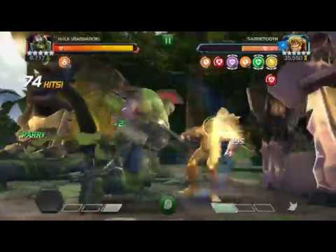 UNCOLLECTED GLADIATOR HULK GULK VS SABRETOOTH - MARVEL CONTEST OF CHAMPIONS