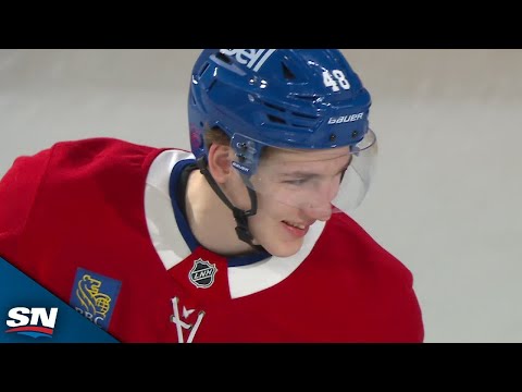 Canadiens' Lane Hutson Blasts One-Timer Through Traffic To Beat Dustin Wolf