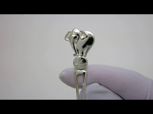 Серебряная ложка для ребёнка "Слоник" л31 Видеообзор