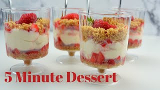 No Bake Strawberry Cheesecake  Cups|Easy dessert in 5 mins