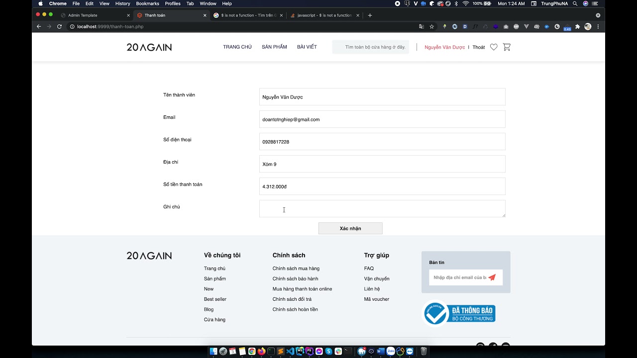 Đồ án - Website quần áo nam  php thuần - Review 1