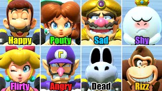 Mario Kart World - All Characters Emotions & Expressions