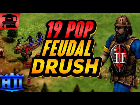 19 Pop Feudal Age Drush BUILD ORDER | AoE2
