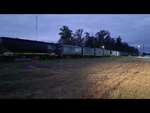 Gt- 22 (9096)+ Alco (8280) con un Tren Cargado de N.C.A a su paso por "Beltrán" en pleno amanecer 🚂🌄