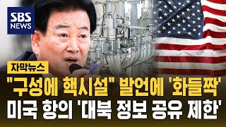 북한 구성에 핵시설 통일부 장관 발언에 '화들짝'..미국 항의 '대북 정보 공유 제한' (자막뉴스) / SBS