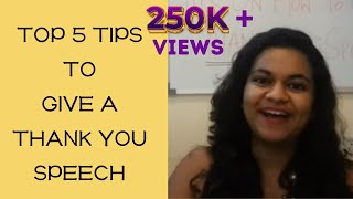 5 tips on how to give a Thank You speech | The English Web | Bageshree Mehta