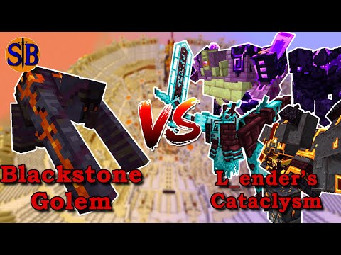 Blackstone Golem vs L_ender's Cataclysm  | Minecraft mob battle