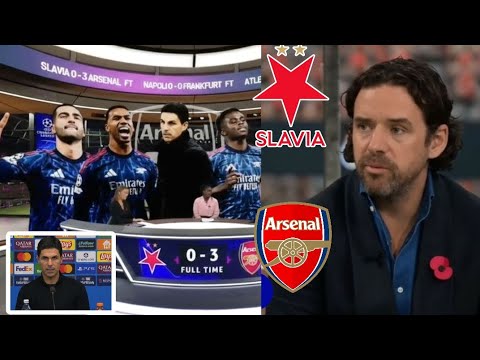 Arsenal Destroy Slavia Praha 3-0,  Merino & Rice Masterclass  Reactions 🔥