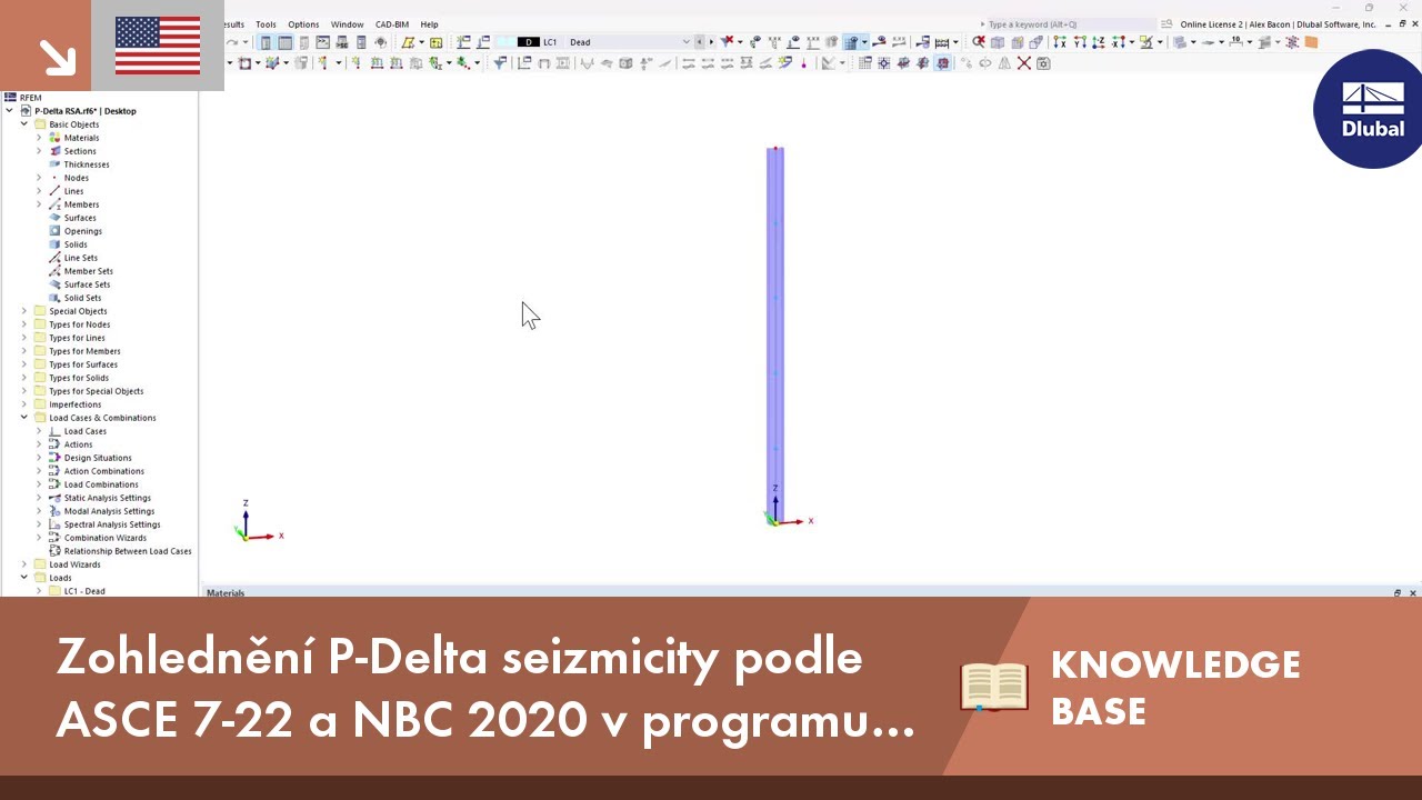 KB 001877 | Zohlednění P-Delta seizmicity podle ASCE 7-22 a NBC 2020 v programu RFEM 6