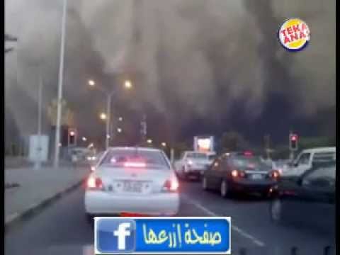 أقوى تصوير للعاصفة الرملية في الكويت 