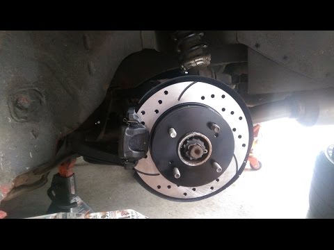 DIY: 240sx rear brake upgrade. Drilled and slotted rotors