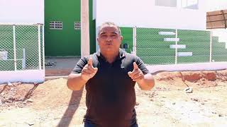 MONTE HOREBE-PB: Prefeito Marcos Eron acompanha obra de construção do Estádio Municipal de Futebol.