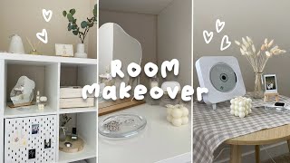 EXTREME ROOM MAKEOVER - aesthetic, korean inspired + white themed 🤍✨