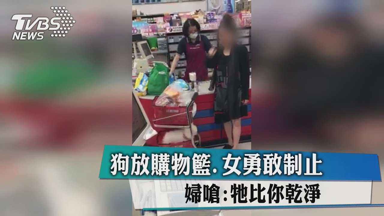 狗放購物籃、女勇敢制止 婦嗆:牠比你乾淨