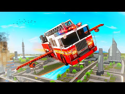 Flying Fire Truck Simulator-City Rescue Games - Android Gameplay FHD