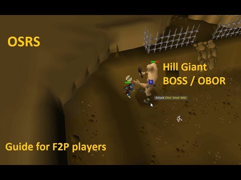 How to Slay Hill Giant BOSS / Obor? [OSRS] guide for F2P players!