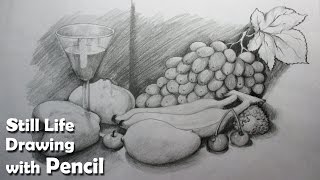 How to Draw A Still Life : Fruits in Pencil | Step by step