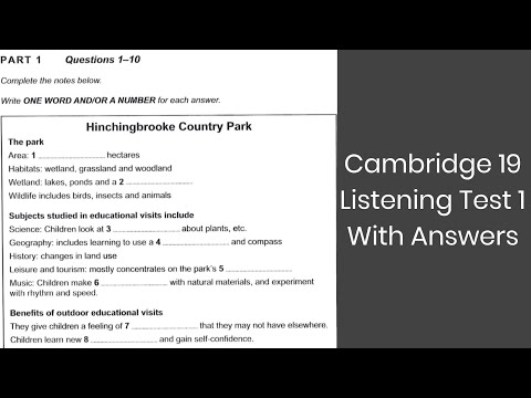 Cambridge 19 Listening Test 1 with answers | HD