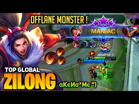 MANIAC! Zilong Offlane Monster Nonstop Ganking [Top Global Zilong] By αкєиσˣмє ") - Mobile Legend