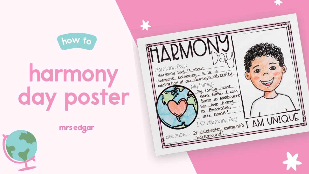 How to Complete Our Harmony Day Poster | Easy Harmony Week Classroom Activity