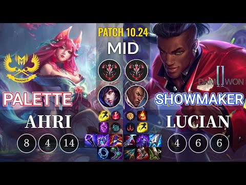 GAM Palette Ahri vs DWG Showmaker Lucian Mid - KR Patch 10.24