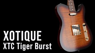 Video thumbnail for Xotique XTC Tiger Burst Flame Maple Top by Angel City Guitars