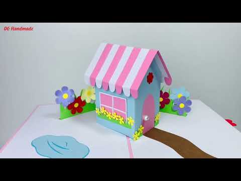 Pop up house card | Paper house | Easy To Make Pop-Up Card | DG Handmade