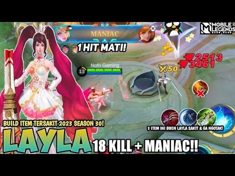 Highlights Layla Epic Comeback Gameplay! This is world best emblame build? One shot kill Top 1 ~MLBB