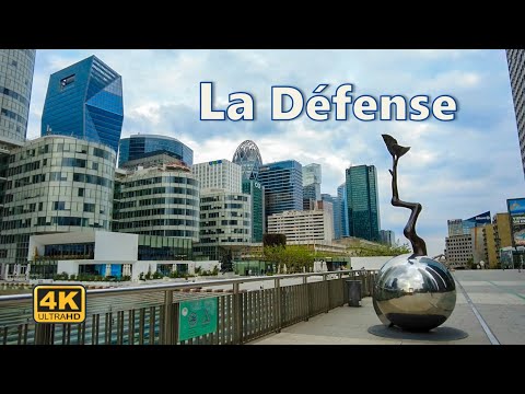 🇨🇵 Paris France - La Défense, Evening Walking Tour [4k UHD]