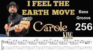 I FEEL THE EARTH MOVE (Carole King) How to Play Bass Groove Cover with Score &amp; Tab Lesson