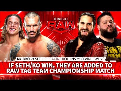 RK-Bro vs Seth "Freakin" Rollins & Kevin Owens (Tag Team - Full Match)