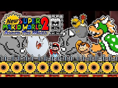 New Super Mario World 2: Around The World - All Bosses 😈