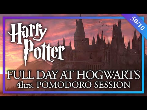 ☀️FULL DAY AT HOGWARTS🌙 4h Harry Potter Pomodoro Session - Hogwarts Ambience Harry Potter ASMR
