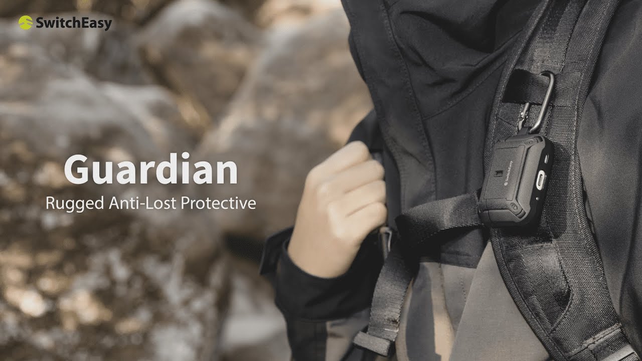 Чехол для AirPods Pro 2 Guardian Rugged Anti-Lost (Black) video preview