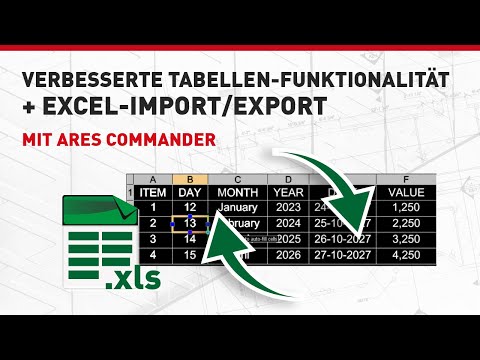 Verbesserte Tabellen-Funktionalität + Excel-Import/Export mit ARES Commander
