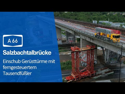 Salzbachtalbrücke: Meilenstein zur Sicherung der südlichen Bauwerkshälfte [A66] | Autobahn GmbH