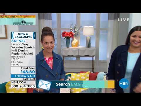 Lemon Way Wonder Stretch Knit Denim Peplum Jacket