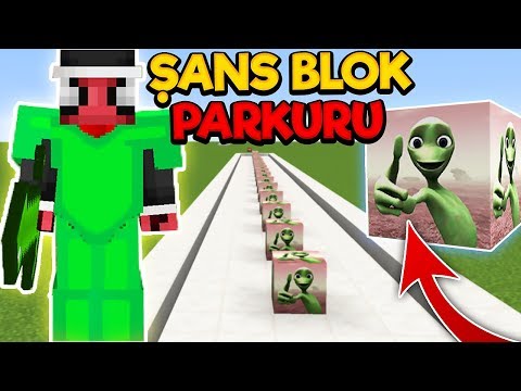 YEŞİL UZAYLI ŞANS BLOKLARI PARKUR CHALLENGE - Minecraft