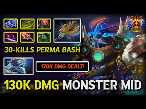 130K DAMAGE MONSTER MID Slardar | 30-Kills Perma Bash With Crazy Attack Speed Build Vs 170K DMG Zeus