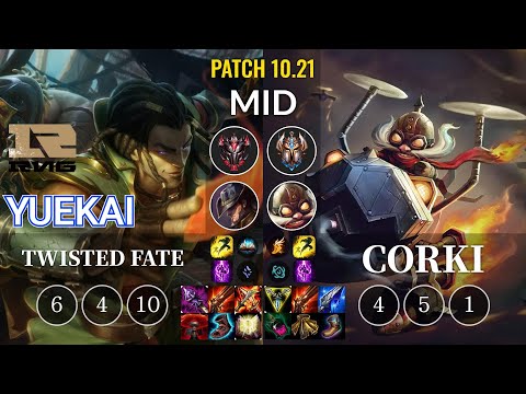 RNG yuekai Twisted Fate vs Corki Mid - KR Patch 10.21