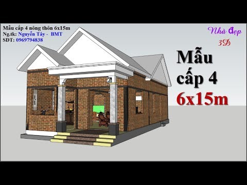 Nhà 3D | Mẫu nhà 6x15m 3 phòng ngủ và phòng thờ riêng| Simple house