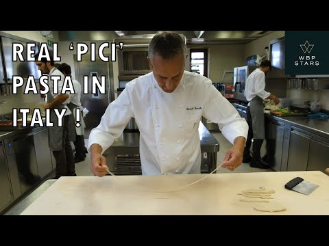 Chef Daniele Canella makes FRESH PASTA and the famous 'PICI CACIO E PEPE' pasta dish in ITALY